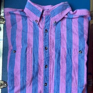 Vintage Basic Options Pink & Blue Stripe Shirt